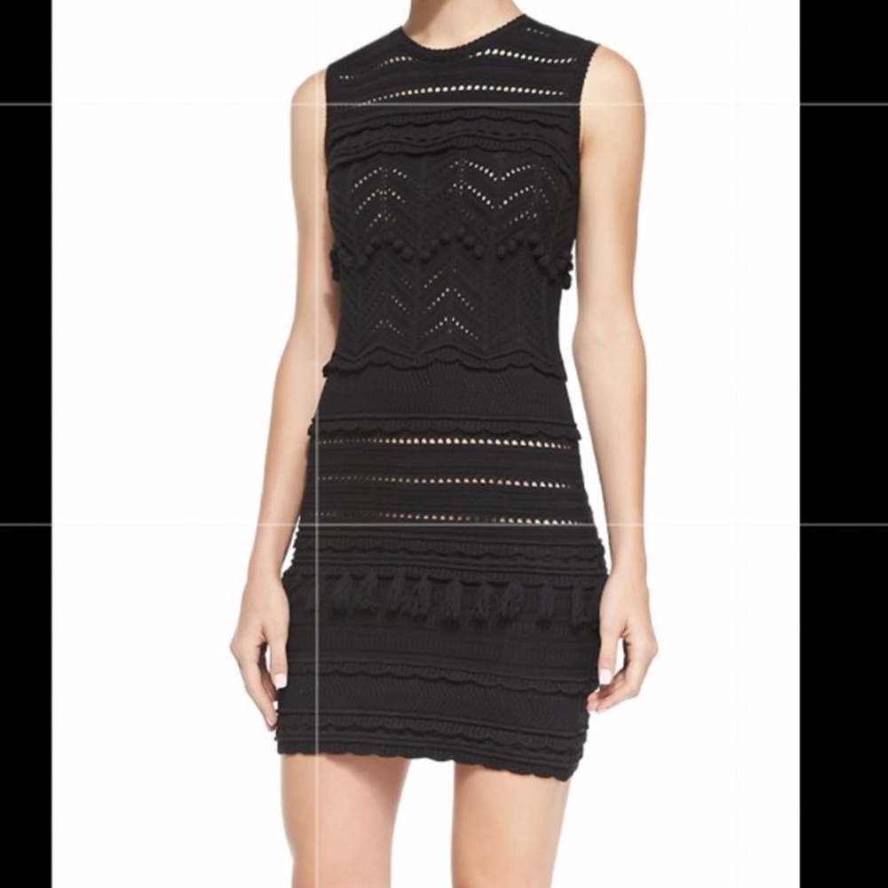 Isabel Marant Etoile Shelly Zigzag open knit tiered sheath dress